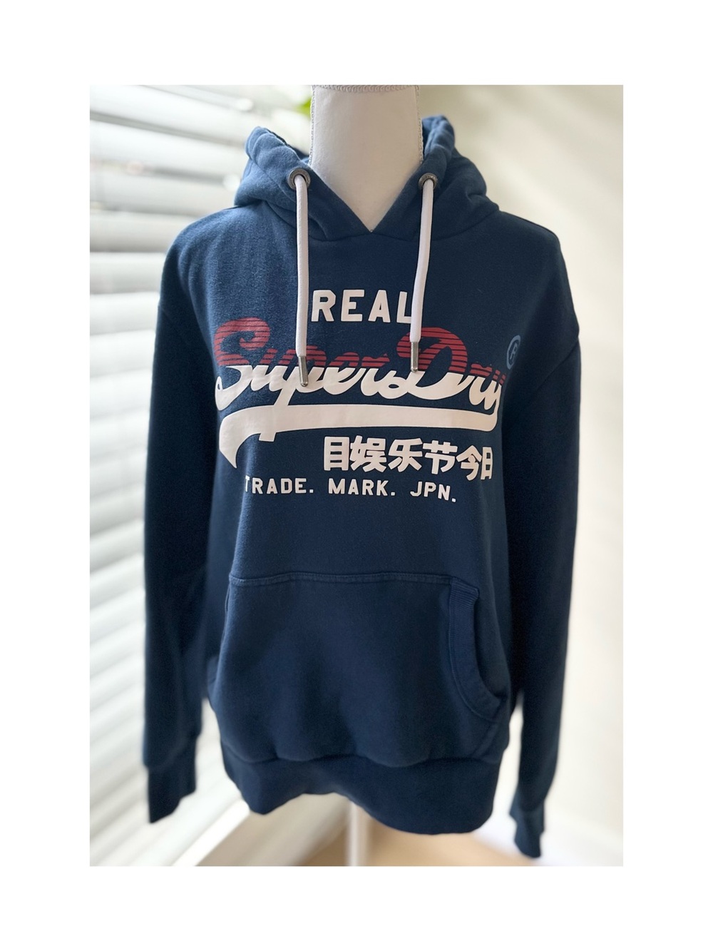 Superdry Navy & White Logo Pullover Hoodie